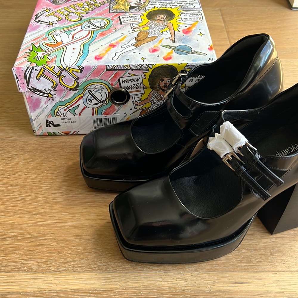 NIB💥 JEFFREY CAMPBELL Double Strap Mary Jane Platform Pump Block Heel- Size 7 - Picture 5 of 16